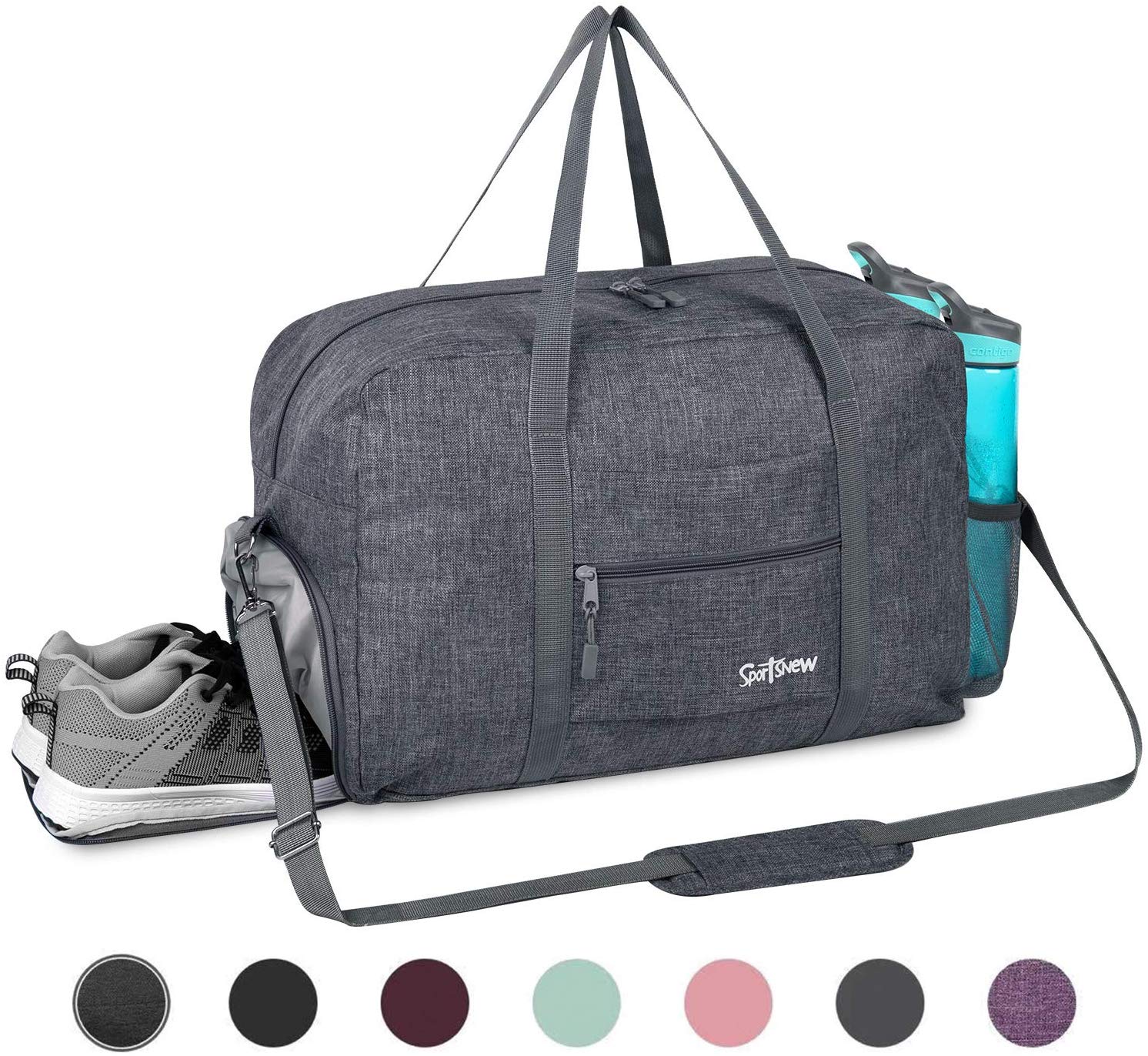 Price:$18.99    Sports Gym Bag with Wet Pocket & Shoes Compartment, Travel Duffel Bag for Men and Women Lightweight, Gray  Sports & Outdoors
