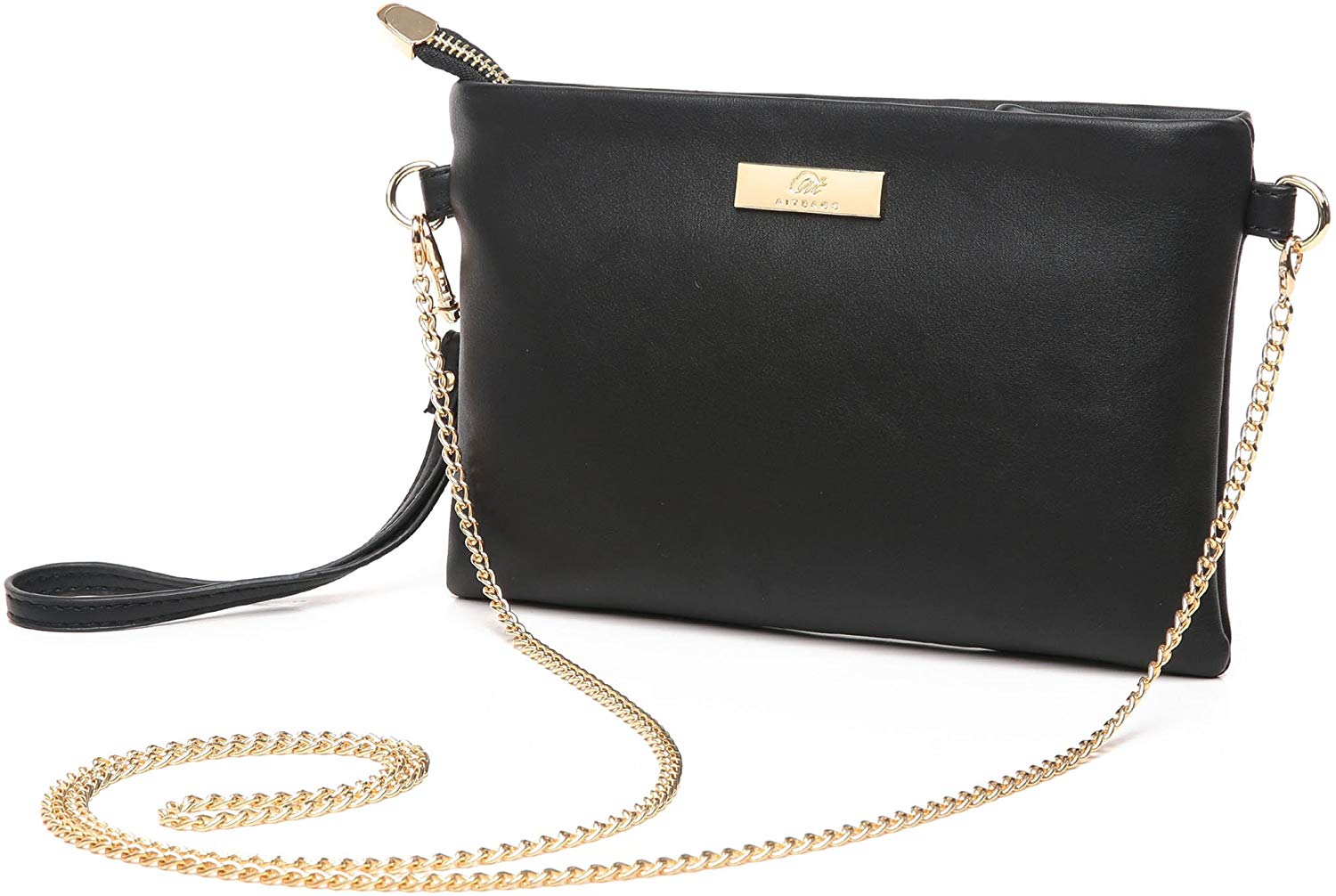 Price:$15.99 Aitbags Soft PU Leather Wristlet Clutch Crossbody Bag with Chain Strap Cell Phone Purse  Handbags   