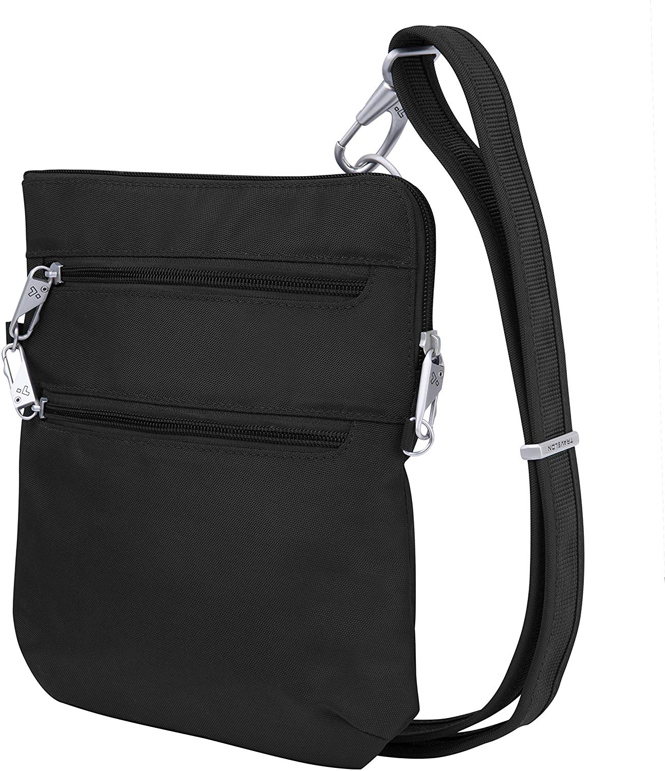 Price:$26.68    Travelon Anti-Theft Classic Slim Dbl Zip Crossbody Bag, Black