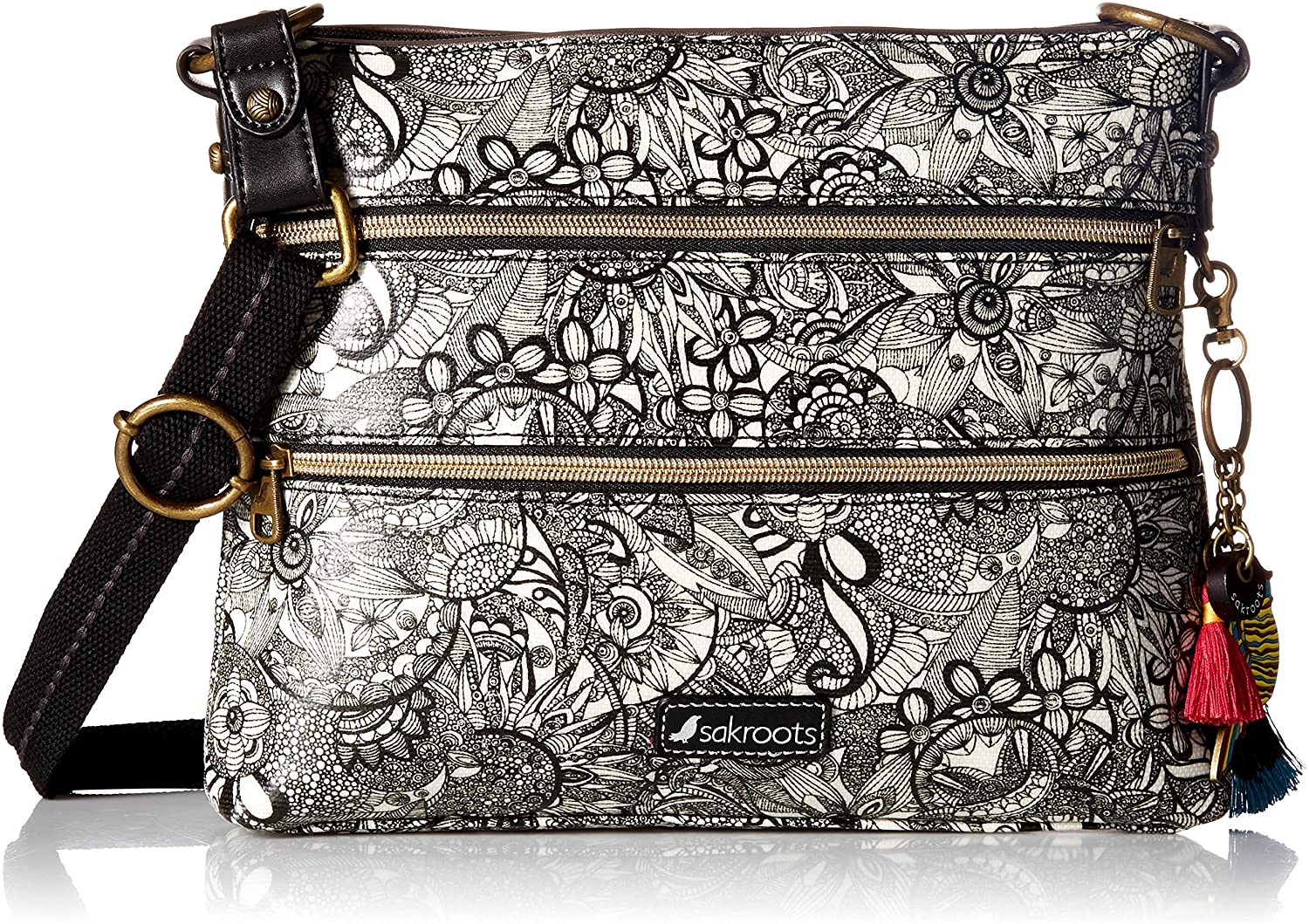 Price:$41.99 Sakroots Basic Crossbody, Optic in Bloom  Handbags   