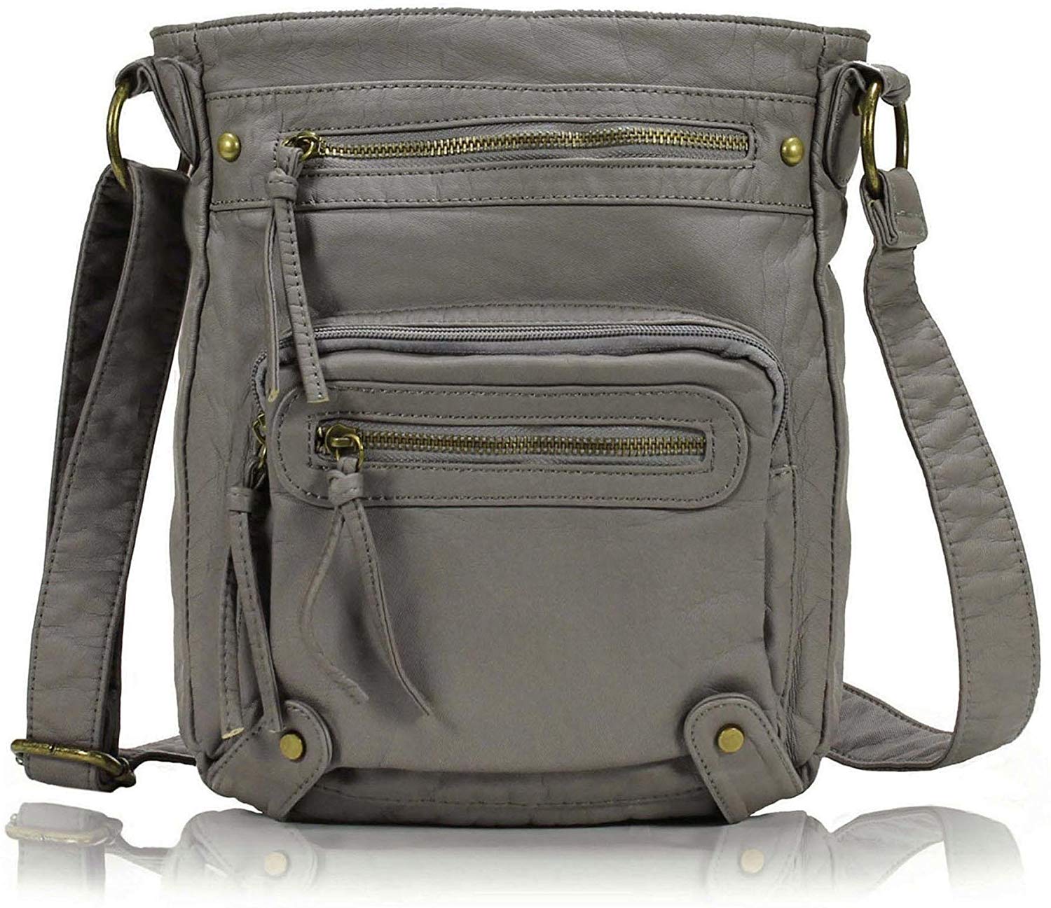 Price:$22.99 Scarleton Small Crossbody Shoulder Bag for Women, Ultra Soft Washed Vegan Leather, Ash, H169324  Handbags   
