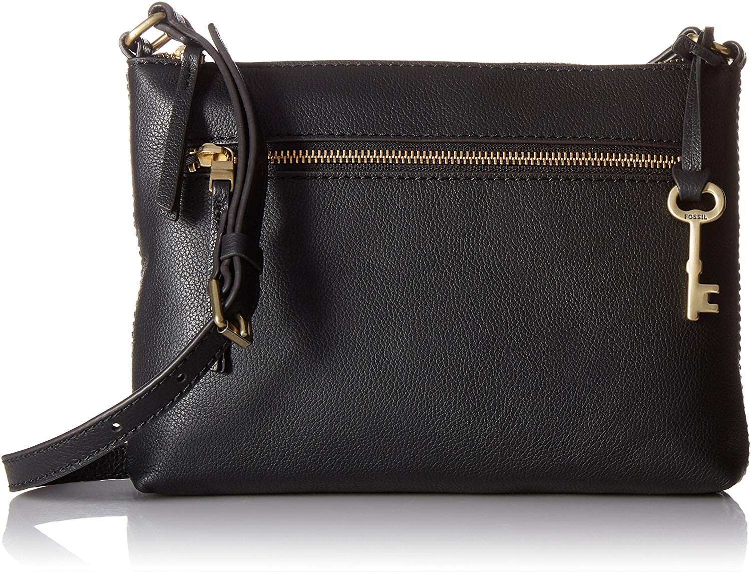 Price:$60.03 Fossil Women's Fiona Leather Small Crossbody Handbag, Black  Handbags   