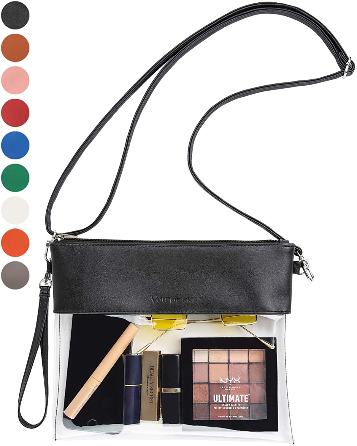 Price:$7.99    Vorspack Clear Crossbody Purse Stadium Approved PU Leather Clear Concert Bag  Clothing