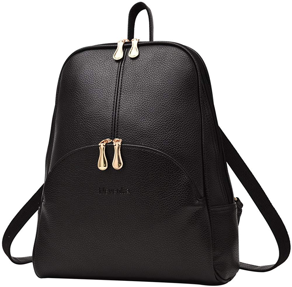 Price:$20.99    Nevenka Brand Women Bags Backpack PU Leather Satchel Purse Casual Backpacks Shoulder Bags (BLACK)  Clothing