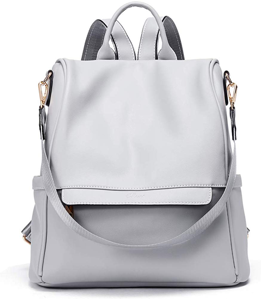 Price:$37.99    Womens Backpacks Purse Fashion Leather Anti-theft Large Travel Bag Ladies Shoulder Bags Gray  Shoes