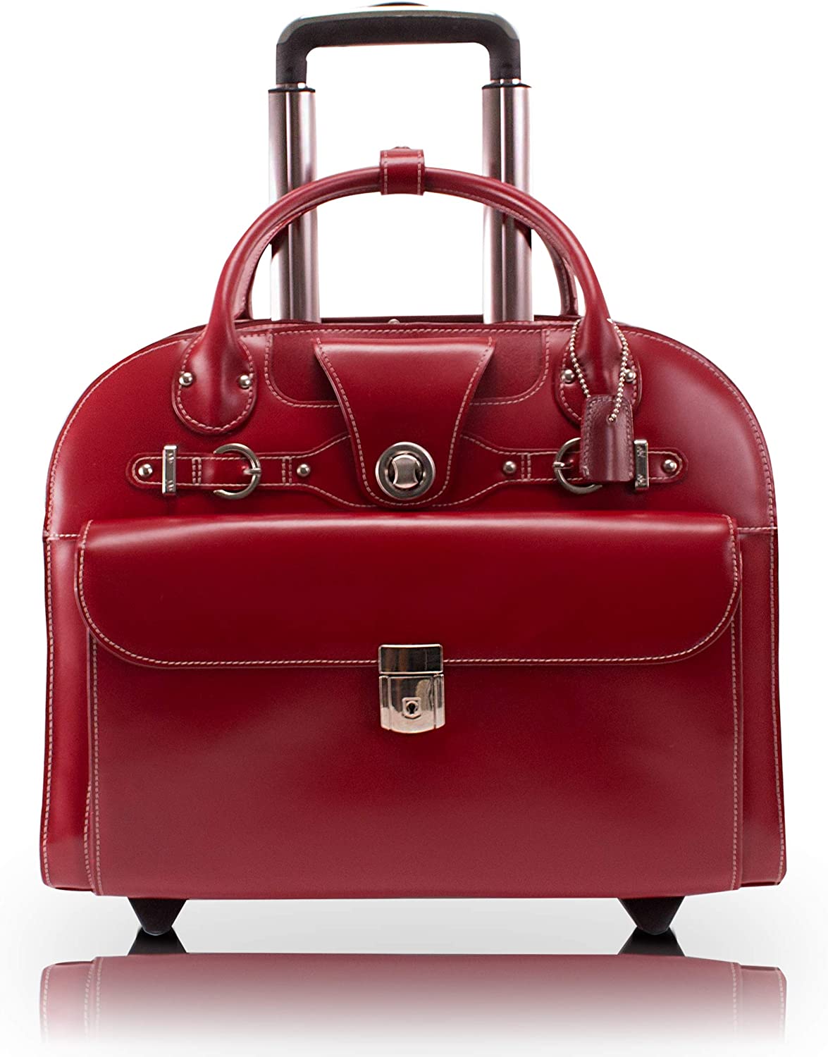 Price:$128.46    McKlein, L Series, EDGEBROOK, Top Grain Cowhide Leather, 15" Leather Wheeled Ladies' Laptop Briefcase, Red (96316)  McKlein  Computers & Accessories