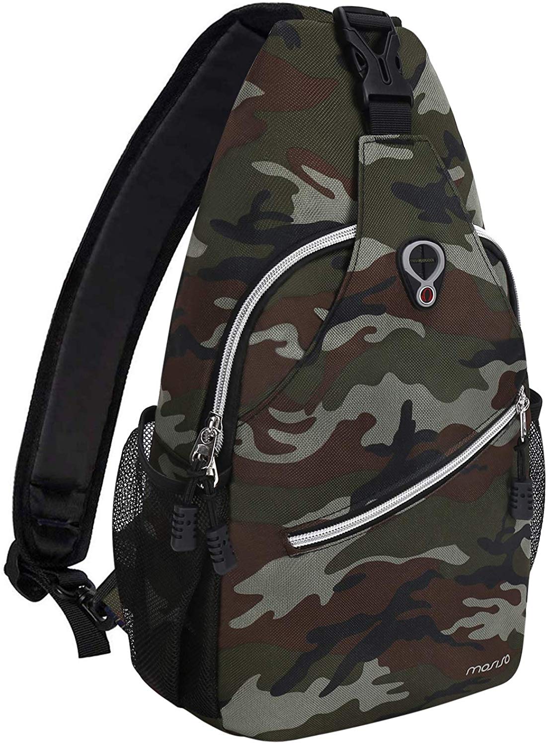 Price:$19.99     MOSISO Sling Backpack, Travel Hiking Daypack Pattern Rope Crossbody Shoulder Bag, Army Green Camouflage   Sports & Outdoors