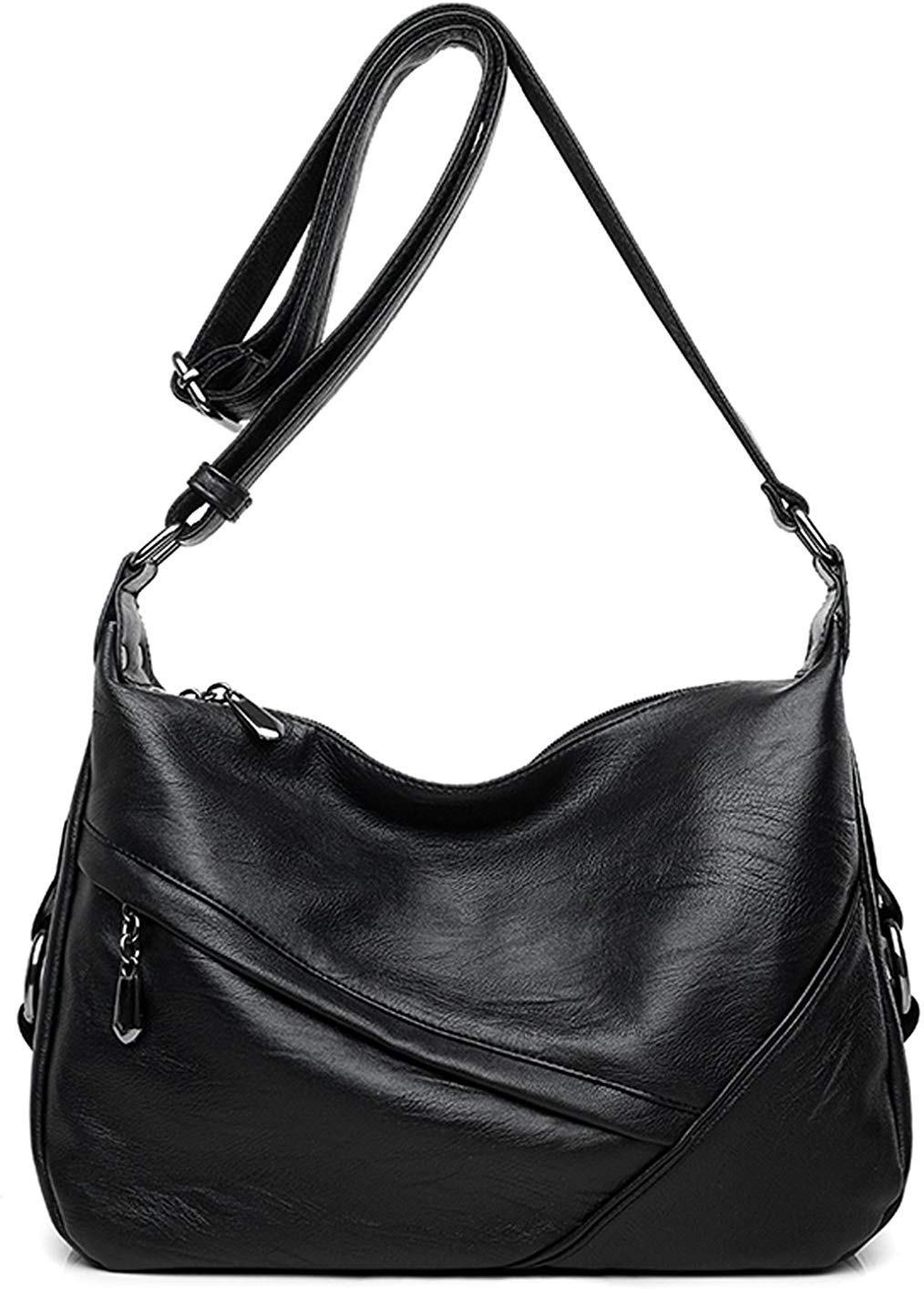 Price:$15.98    Women's Retro Sling Shoulder Bag from Covelin, Leather Crossbody Tote Handbag Black  Shoes
