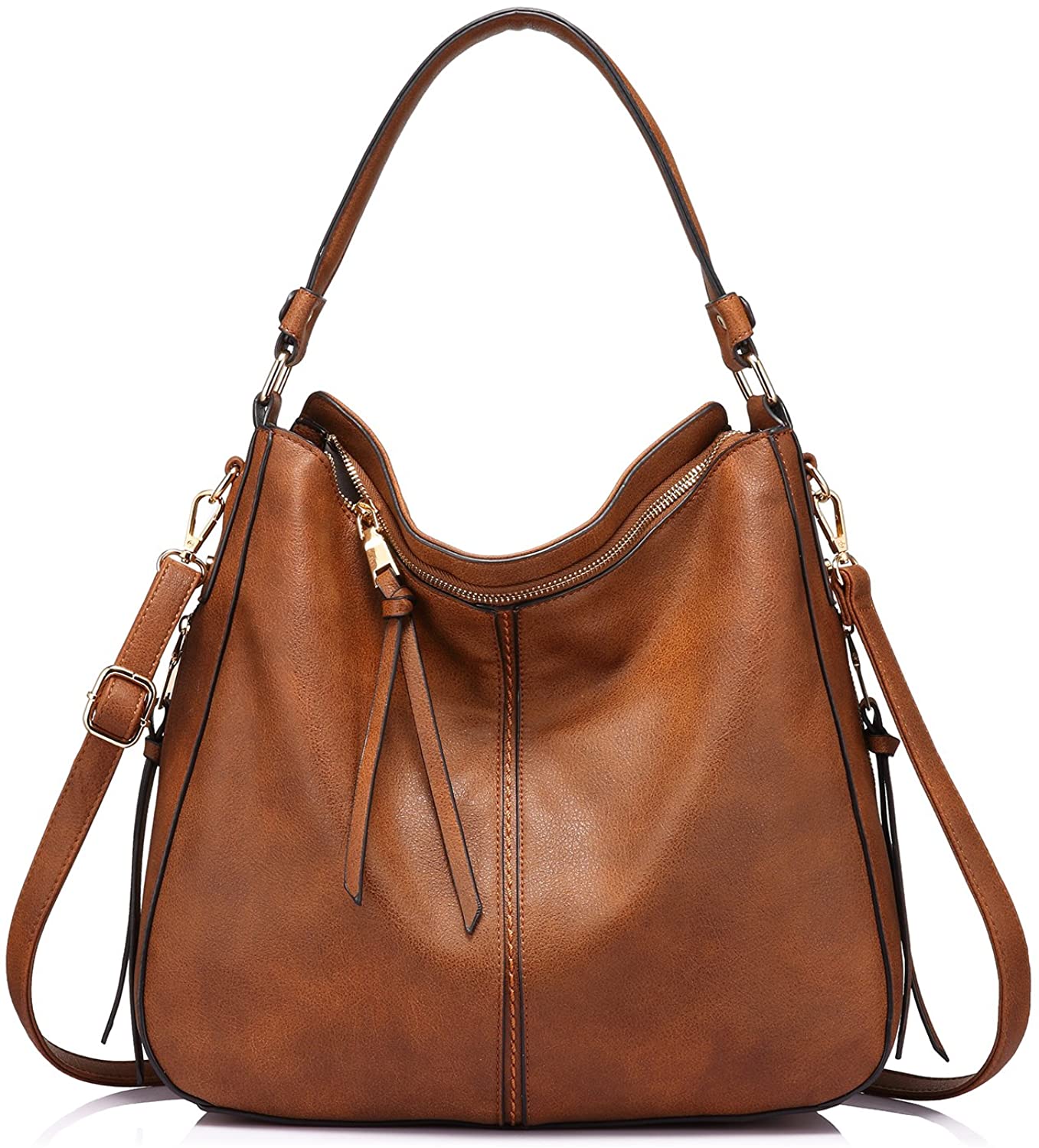 Price:$38.99    Realer Hobo Bags for Women Leather Purses and Handbags Large Hobo Purse with Tassel  Clothing