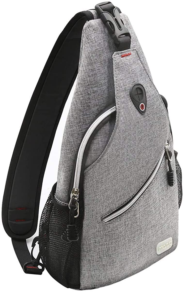 Price:$16.59     MOSISO Sling Backpack, Multipurpose Crossbody Shoulder Bag Travel Hiking Daypack, Gray   Sports & Outdoors