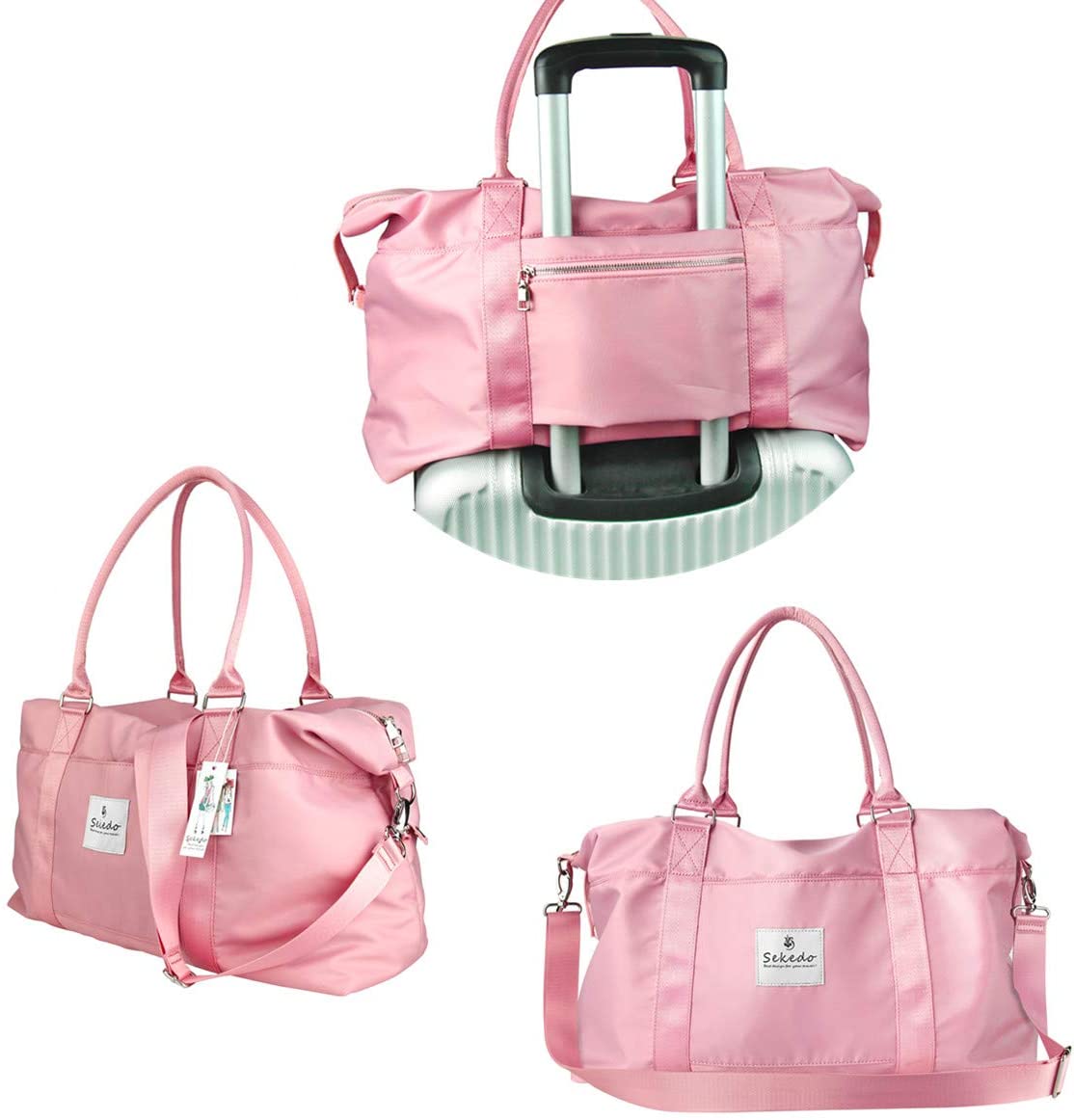 Price:$35.99   | womens travel bags, weekender carry on tote sports Gym Bag, workout duffel bag, overnight shoulder Bag | Sports Duffels