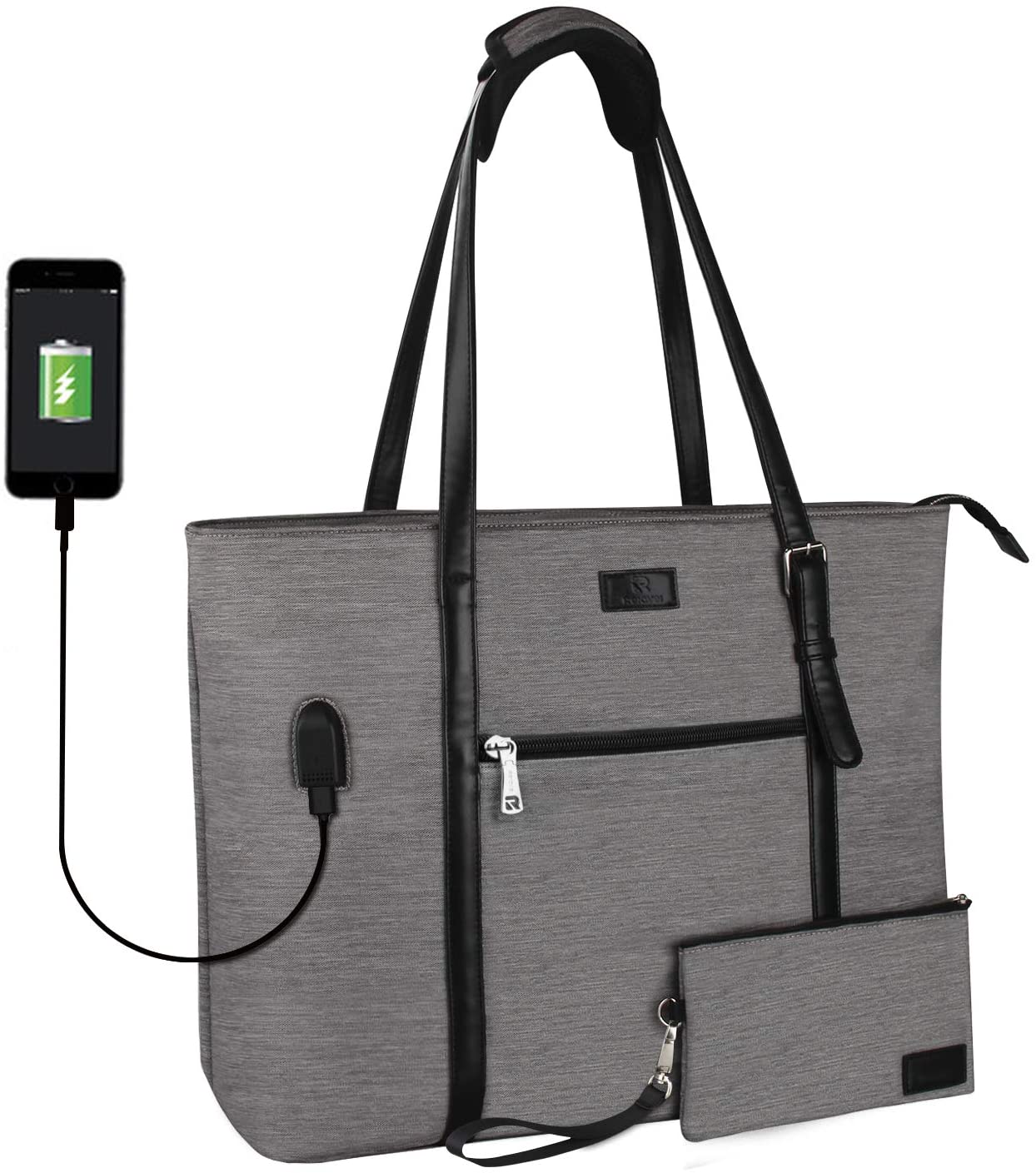 Price:$26.99    Laptop Tote Bag, Large Women Work Bag Purse USB Teacher Bag Fits 15.6 Inch Laptop  Computers & Accessories