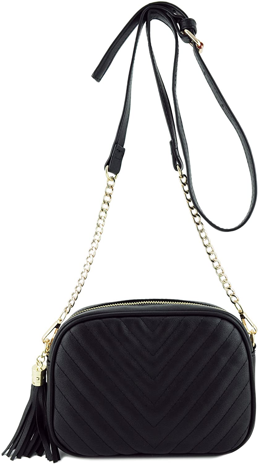 Price:$12.99 Simple Shoulder Bag Crosbody with Metal Chain Strap and, Black, Size One Size  Handbags   