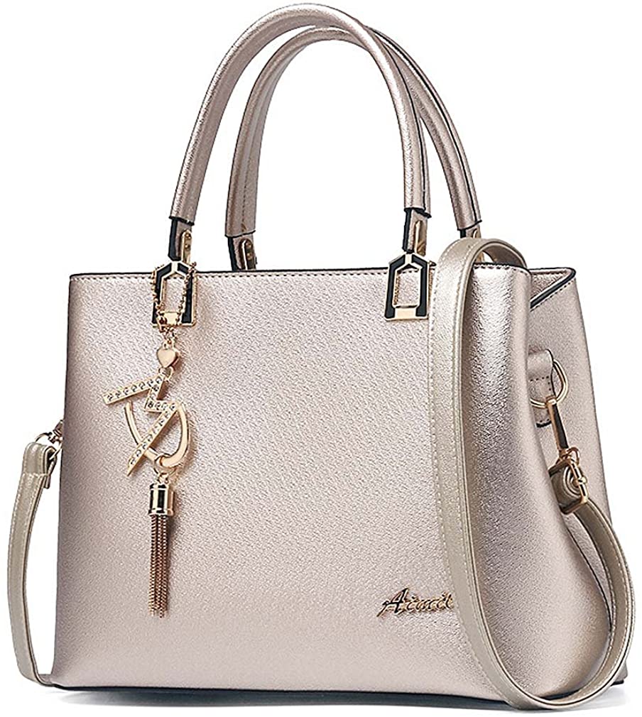 Price:$23.99    Womens Purses and Handbags Shoulder Bags Ladies Designer Top Handle Satchel Tote Bag (Gold)  Shoes