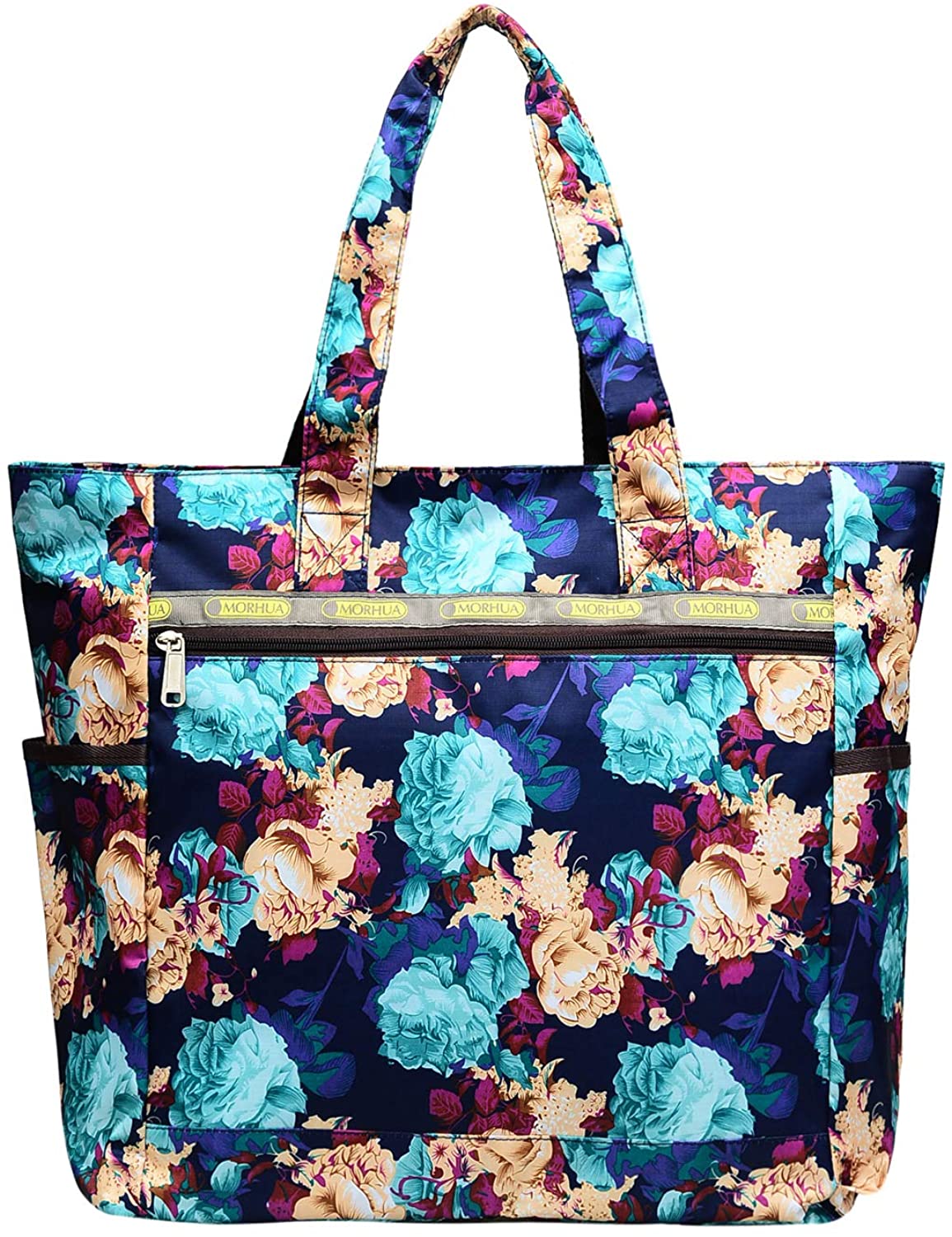 Price:$14.99   | Nylon Large Lightweight Tote Bag Shoulder Bag for Gym Hiking Picnic Travel Beach Waterproof Tote Bags | Gym Totes