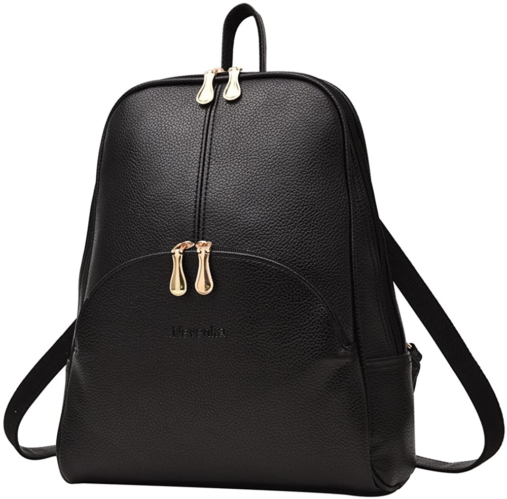 Price:$20.99    Nevenka Brand Women Bags Backpack PU Leather Satchel Purse Casual Backpacks Shoulder Bags (BLACK)  Clothing