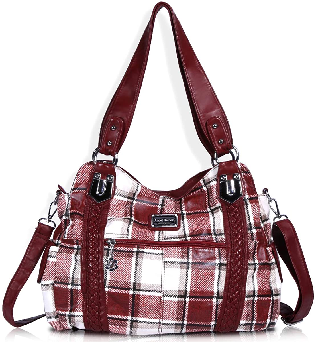 Price:$33.99    Angel Barcelo Roomy Fashion Hobo Womens Handbags Ladies Purse Satchel Shoulder Bags Tote Washed Leather Bag Red