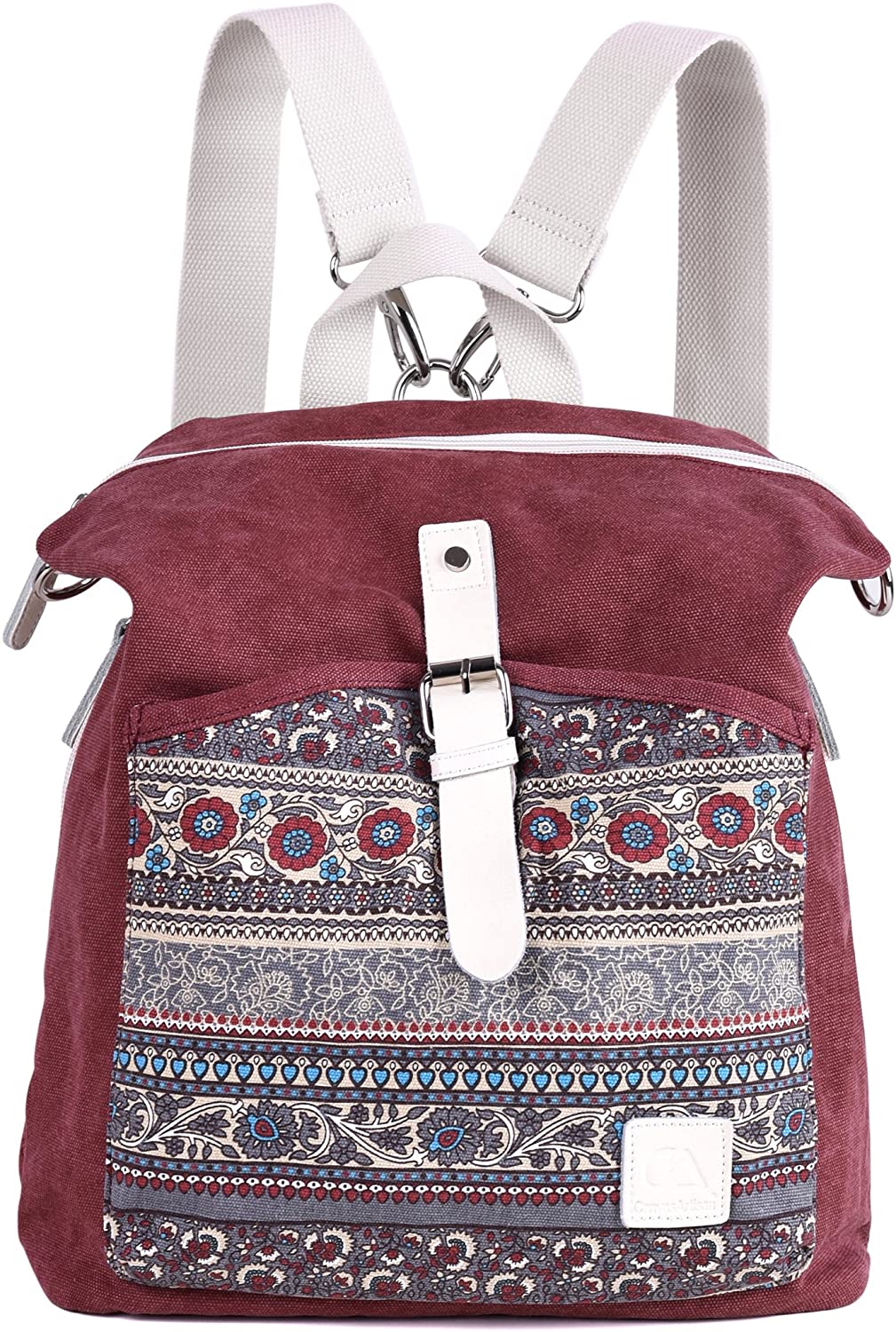 Price:$26.98    ArcEnCiel Women Girl Backpack Canvas Rucksack Shoulder Bag (Maroon)  Clothing