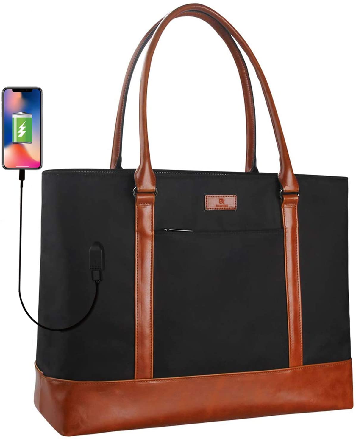 Price:$25.99    Woman Laptop Tote Bag,USB Teacher Bag Large Work Bag Purse Fits 15.6 in Laptop  Computers & Accessories
