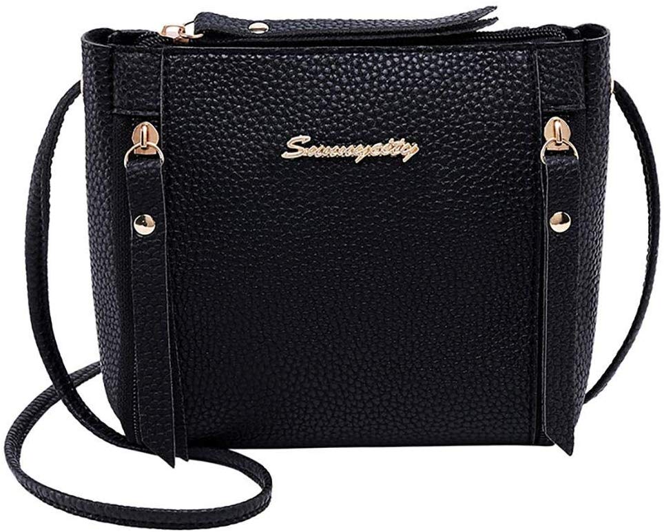 Price:$22.95   | Yuniole Women Shoulder Bag, Artificial Leather Handbag Tote Purse-Black | Luggage & Travel Gear