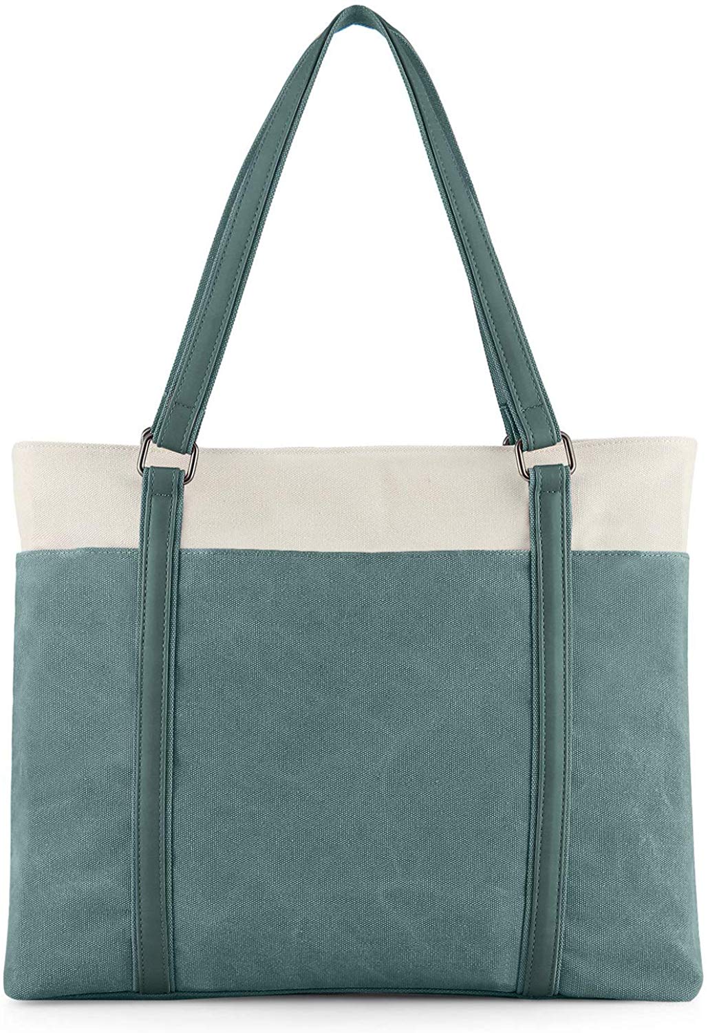 Price:$27.99    Women Canvas Day Tote Laptop Shoulder Bag Fashion Colorblock Lightweight Book Bag for School Work Handbag Purse  Shoes