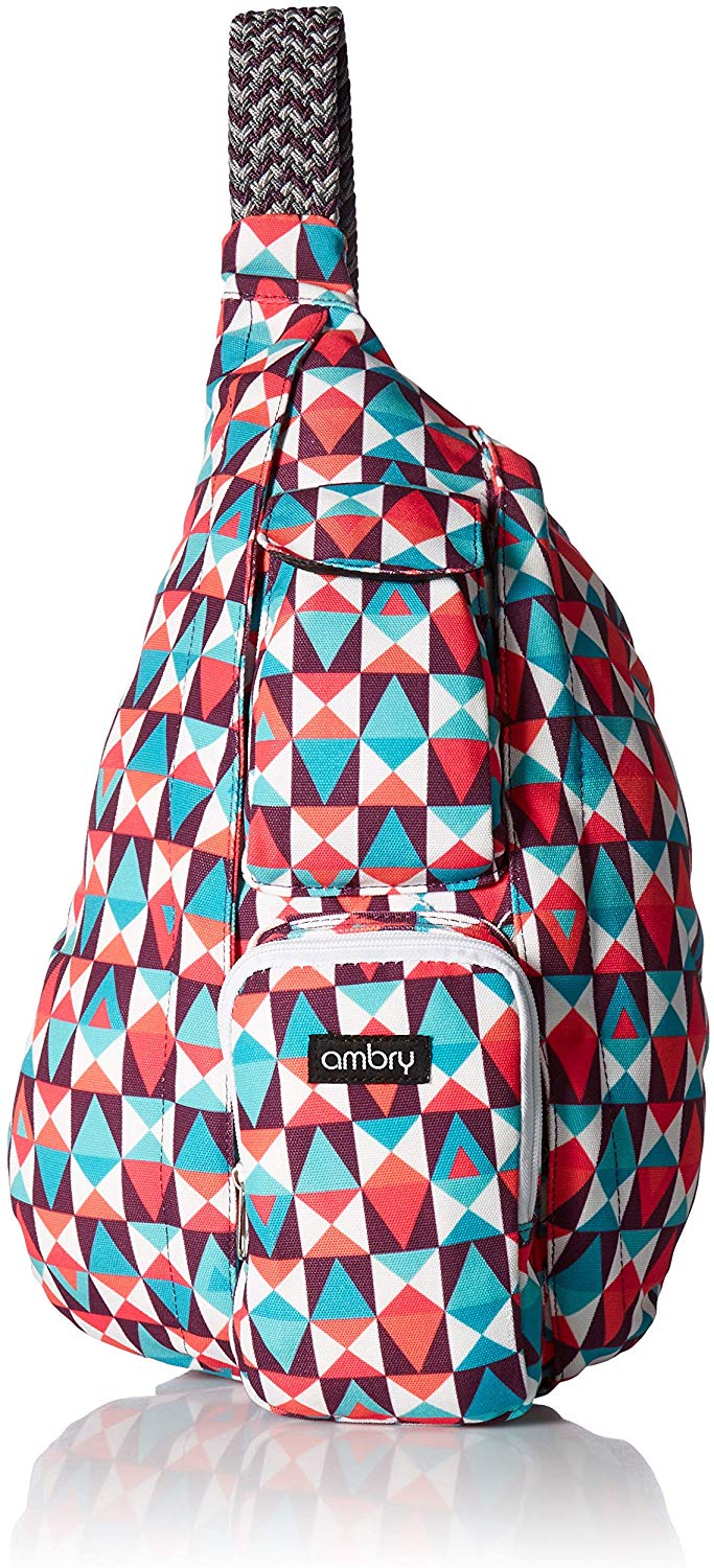 Price:$29.98   | Ambry Rope Sling Bag - Natural Cotton Canvas Bag with Adjustable Shoulder Strap - Compact Backpack Design Carries All Your Important Gear for Hiking, Commuting and Travel | Casual Daypacks