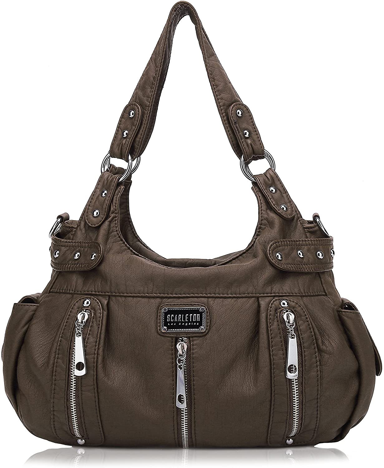 Price:$36.99    Scarleton Satchel Handbag for Women, Ultra Soft Washed Vegan Leather Crossbody Bag, Shoulder Bag, Tote Purse, Coffee, H129221  Shoes