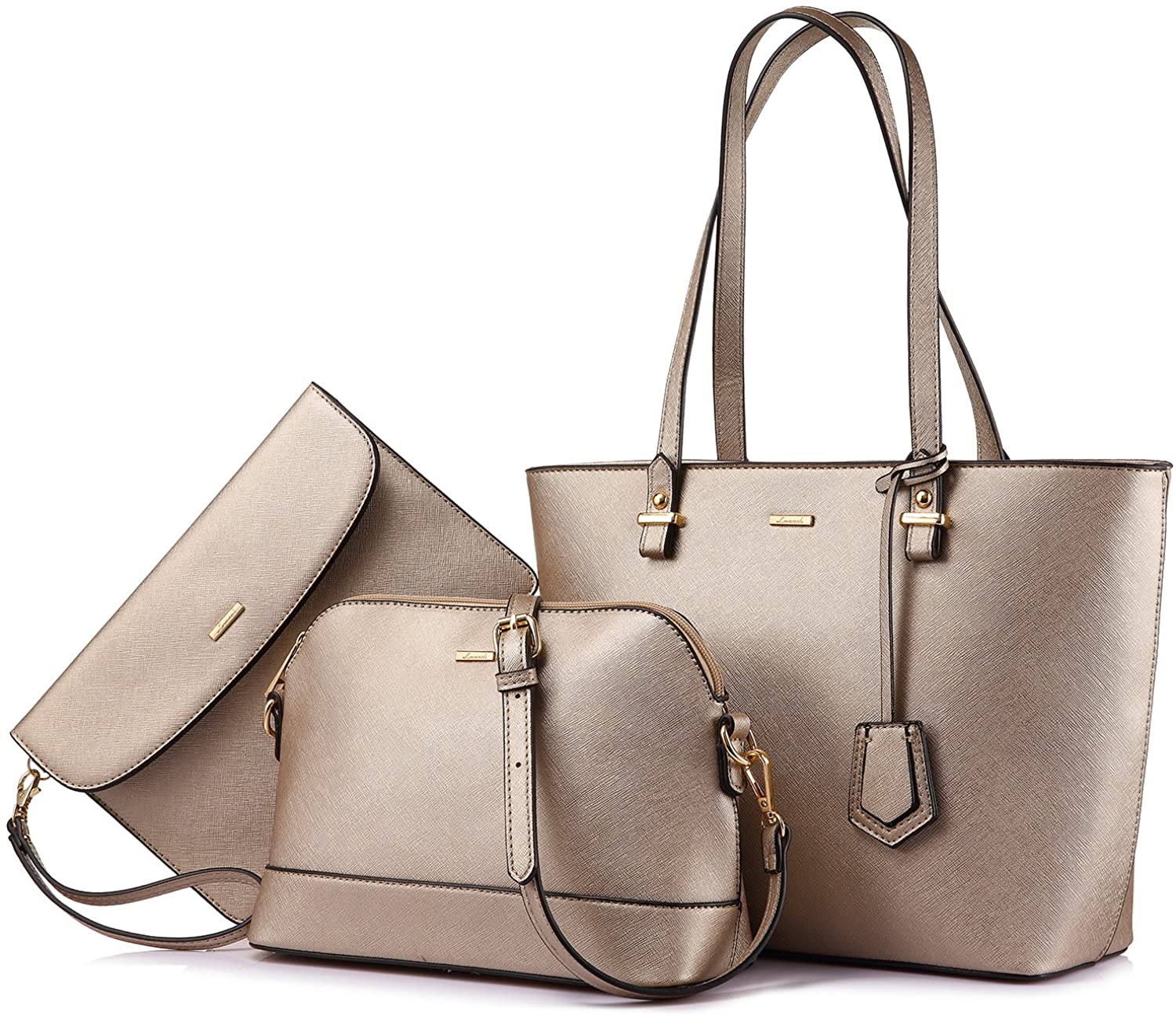 Price:$39.99    Handbags for Women Tote Bag Shoulder Bag Top Handle Satchel Purse Set 3PCS Fashion Pearlescent khaki  Shoes