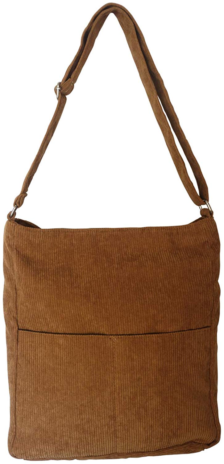 Price:$26.99    Vintage Large Corduroy Girls & Women's Crossbody Bag Laptop Shoulder Bag Top Handle Bag Totes (Brown)  Shoes