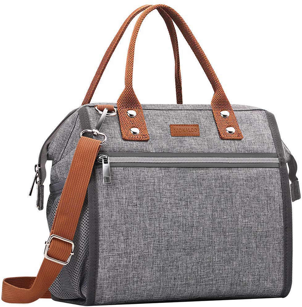 Price:$17.98    Insulated Lunch Bag, MOKALOO Large Capacity Lunch Tote Box With Removable Shoulder Strap, Multi-functional Reusable Thermal Snacks Cooler Bag for Men, Women  Kitchen & Dining