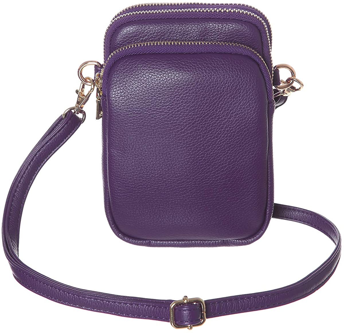 Price:$18.99 HAIDEXI Lightweight Nylon Small Purses or leather Small Crossbody bag Cell Phone Purses Wallet for Women (Leather-Purple)  Handbags   