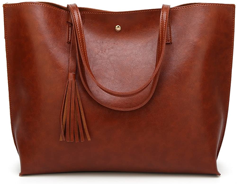 Price:$12.99    Forestfish PU Leather Women Shoulder Bag Handbags Satchel Bags Purse for Work Travel (Brown)  Clothing