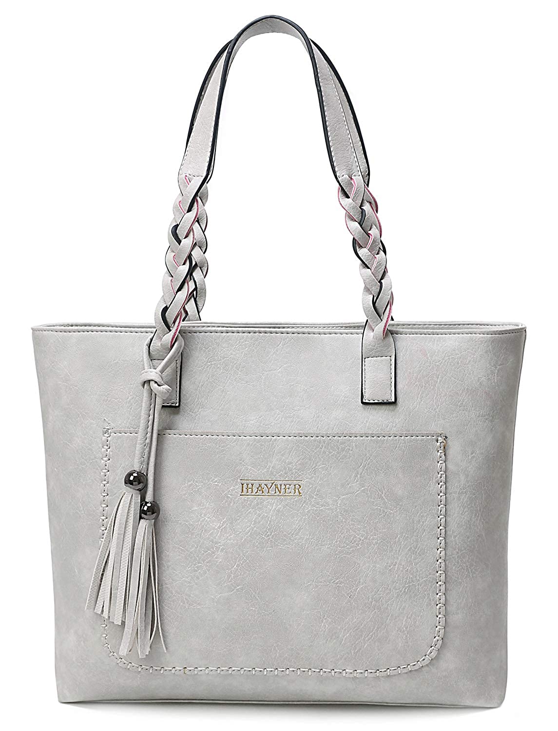 Price:$26.99    Women Tote Bags Retro Shoulder Bag Purse Satchel Hobo Purse Zippred Waterproof Travel Handbags with Tassel (gray)  Shoes
