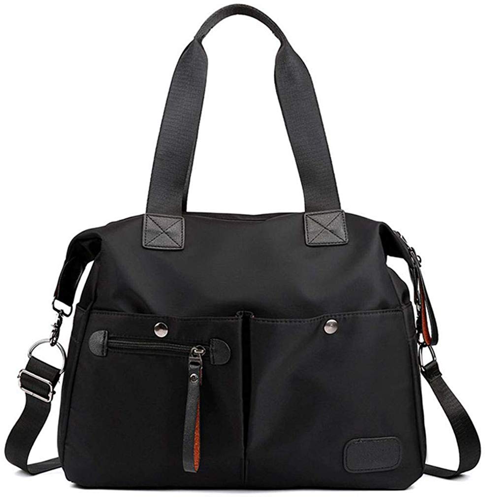 Price:$23.98    Women's Handbags Shoulder Bags Waterproof Nylon Tote Work Travel Weekender Bag (Black)  Shoes