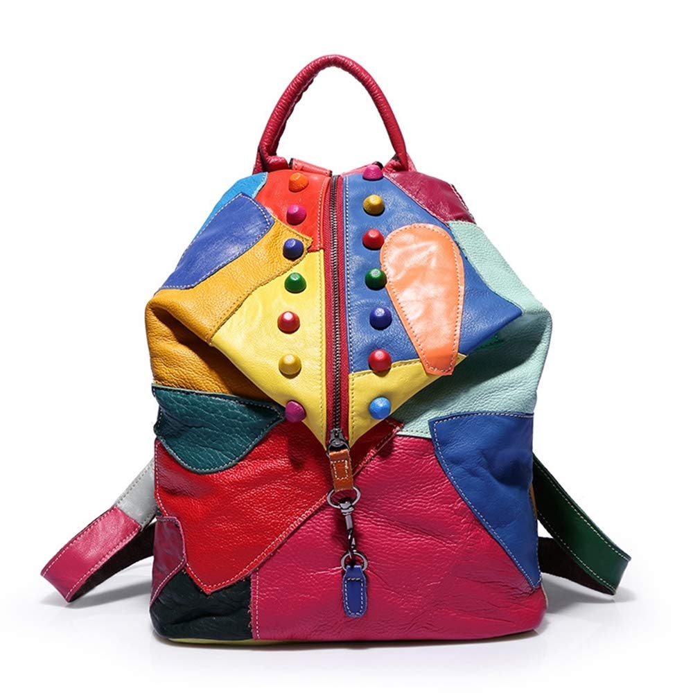 Price:$35.99    Sfly Women Genuine Leather Backpack Purse Ladies Daypacks Shoulder Bag Unisex Trend Backpacks (multicolor)  Shoes
