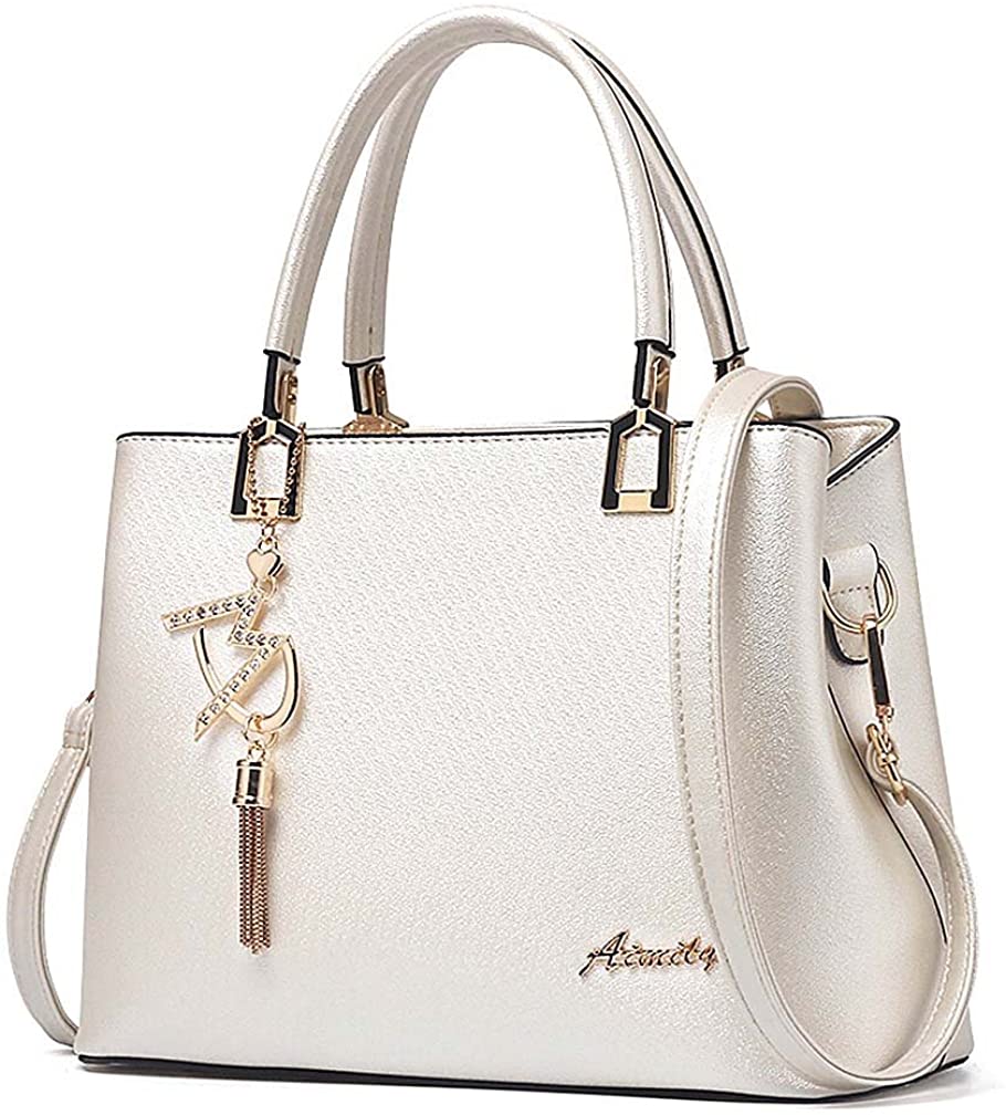 Price:$23.99    Womens Purses and Handbags Shoulder Bags Ladies Designer Top Handle Satchel Tote Bag (Beige)  Shoes