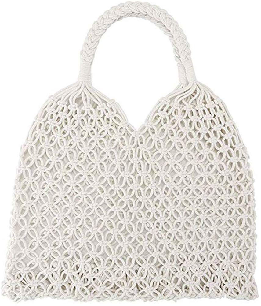 Price:$13.99    Women's Straw Handbags Large Summer Beach Bag Tote Woven Shoulder Bag Round Handle Mesh Bag for Women(cream)  Shoes