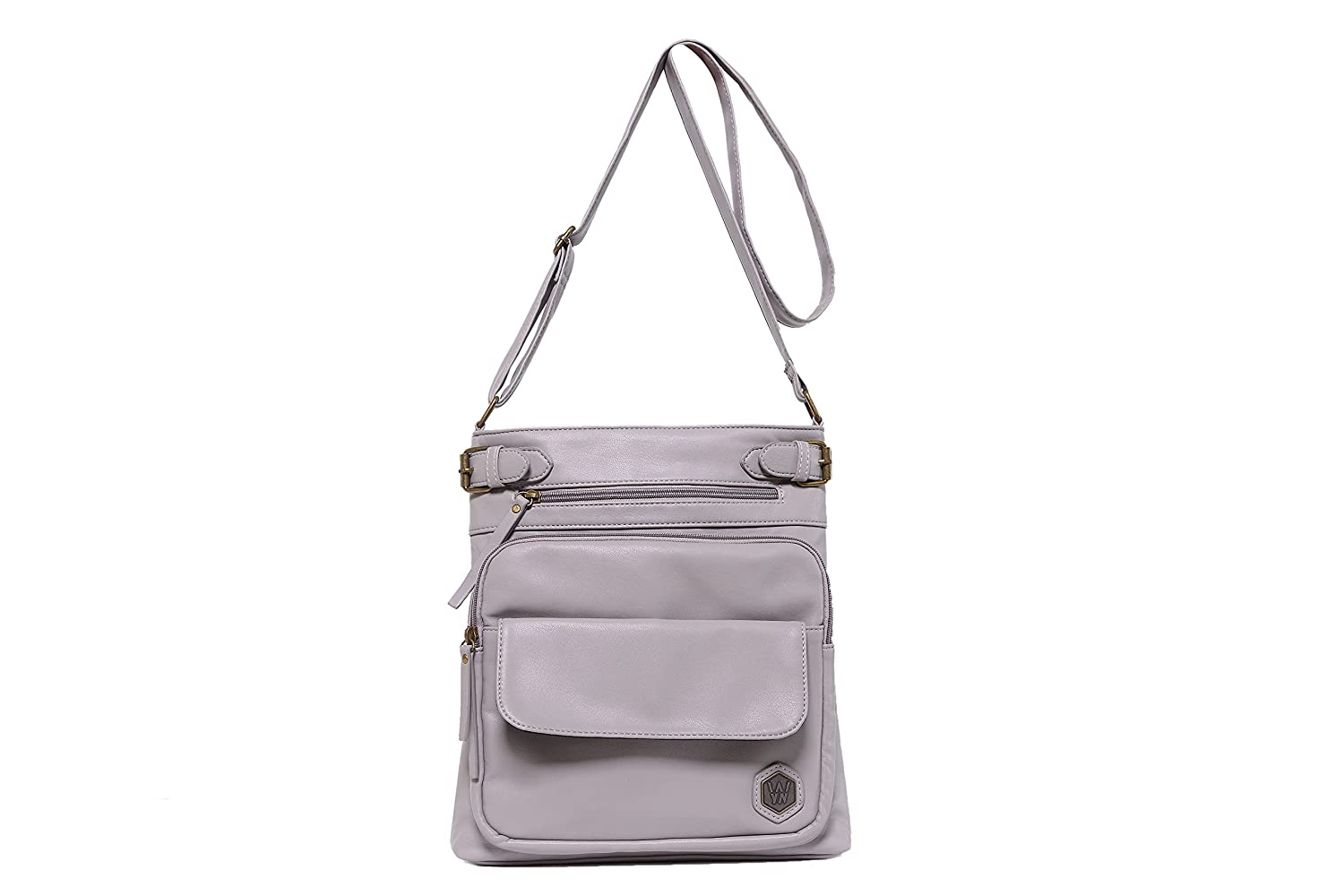 Price:$16.99 WYN Fashion PU Multi Pockets Women Crossbody Bag，Lightweight Messenger Bag for Ladies, Functional Multi Zip Pocket Crossbody Bag, Multi Zipper Pocket Small Wristlet Crossbody Bag Light Grey  Handbags   