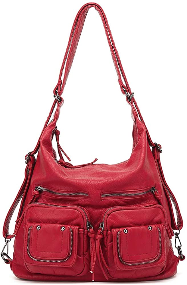Price:$21.52    Soft Washed Leather Hobo bag, Multiple Pocket Shoulder Bag,Crossbody Purse Bag, Hobo Travel Purse Tote Bag 201910  Shoes