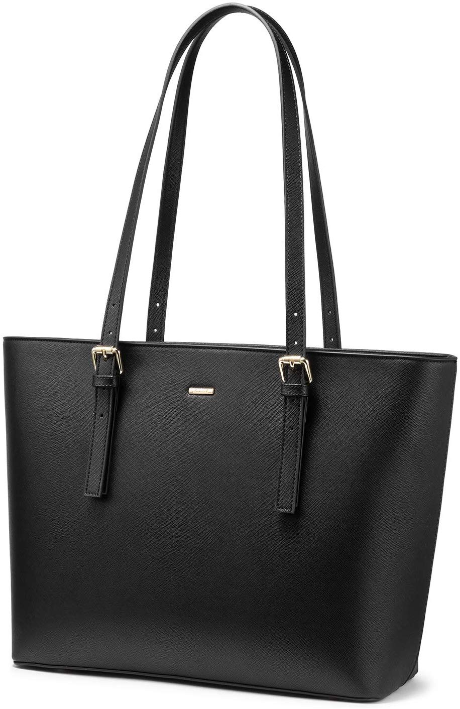 Price:$39.80    LOVEVOOK Computer Bags for Women Leather Tote Bag Laptop Handbag Work Purse, Black  Computers & Accessories