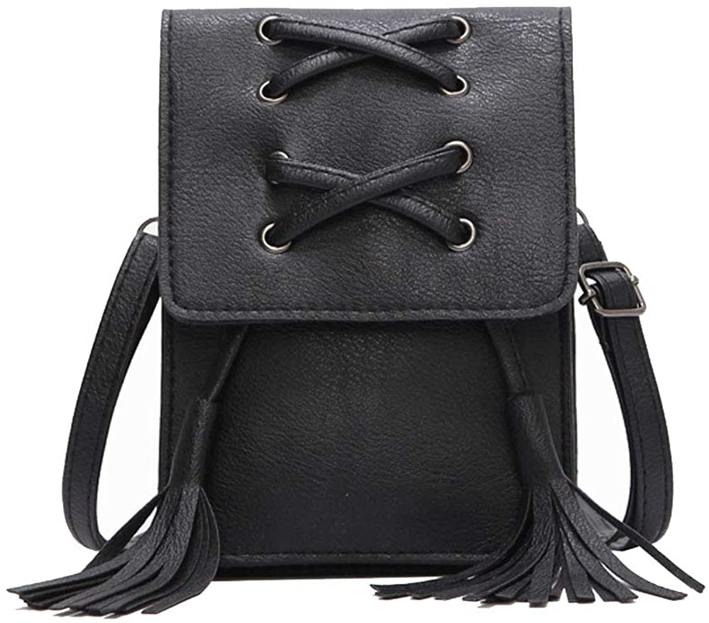 Price:$16.99 Small Crossbody Bag for Women, PU Phone Bag，Latest Trend Design（BLACK）  Handbags   