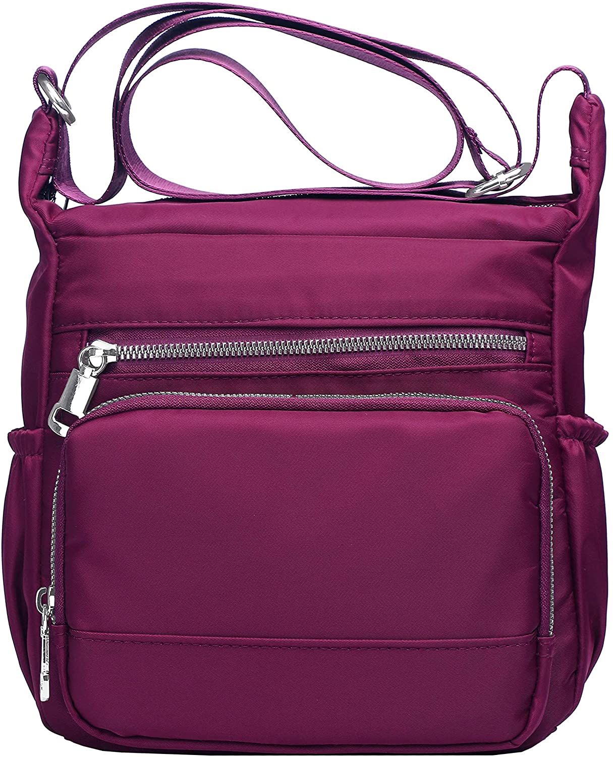 Price:$15.99 Small Nylon Crossbody Bags for Women Multi Pocket Pocketbook Shoulder Bag Ladies Lightweight Purse and Handbags  Handbags   