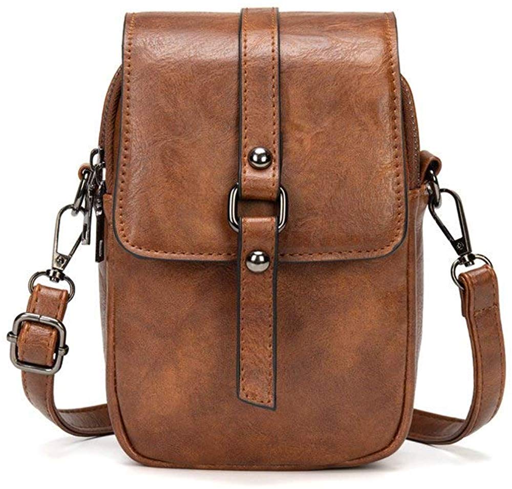 Price:$18.99 Women Vintage Crossbody Phone Bag, Small Messenger Shoulder Bag Cash Handbag Wallet Purse  Handbags   