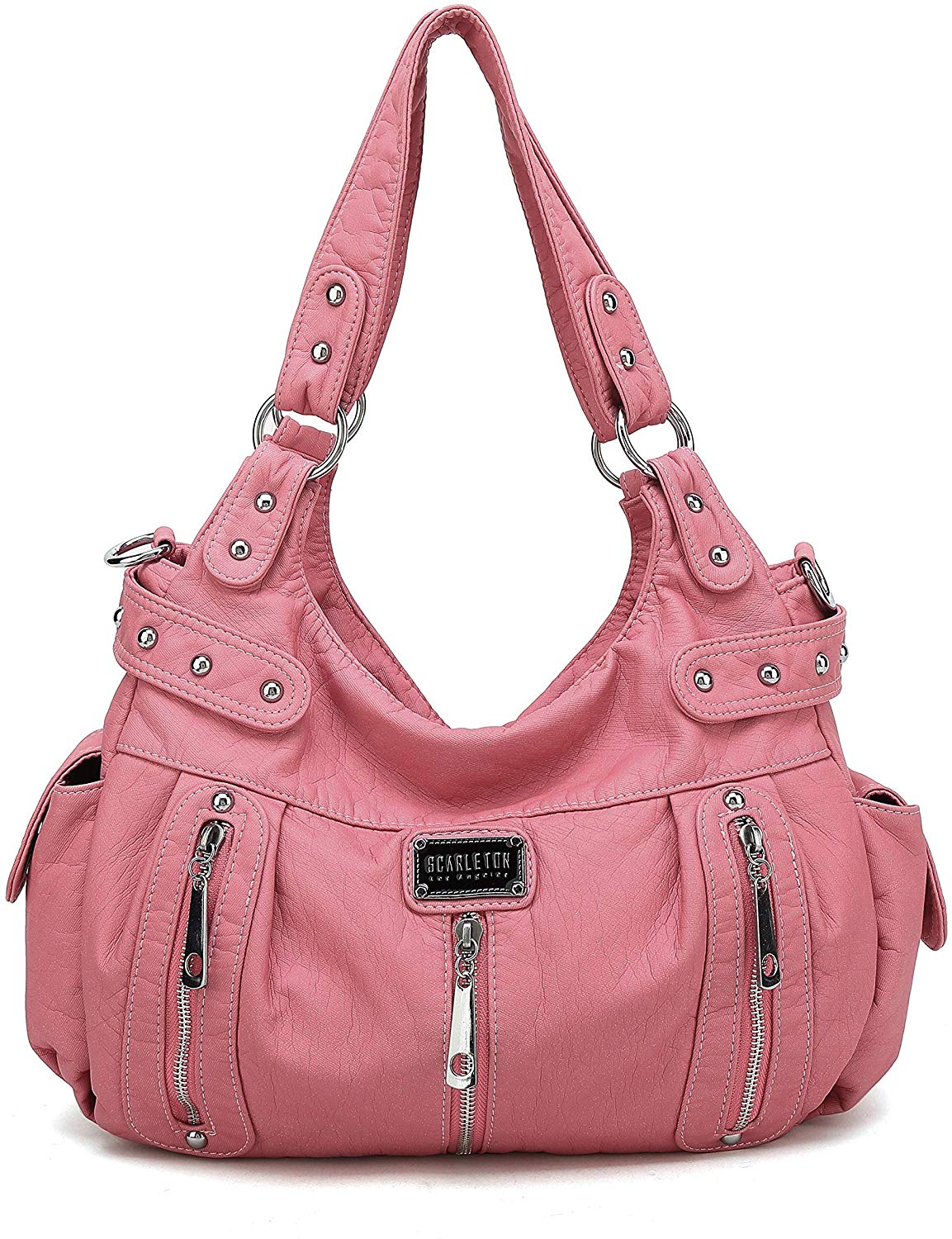Price:$36.99    Scarleton Satchel Handbag for Women, Ultra Soft Washed Vegan Leather Crossbody Bag, Shoulder Bag, Tote Purse, Pink, H129205  Shoes