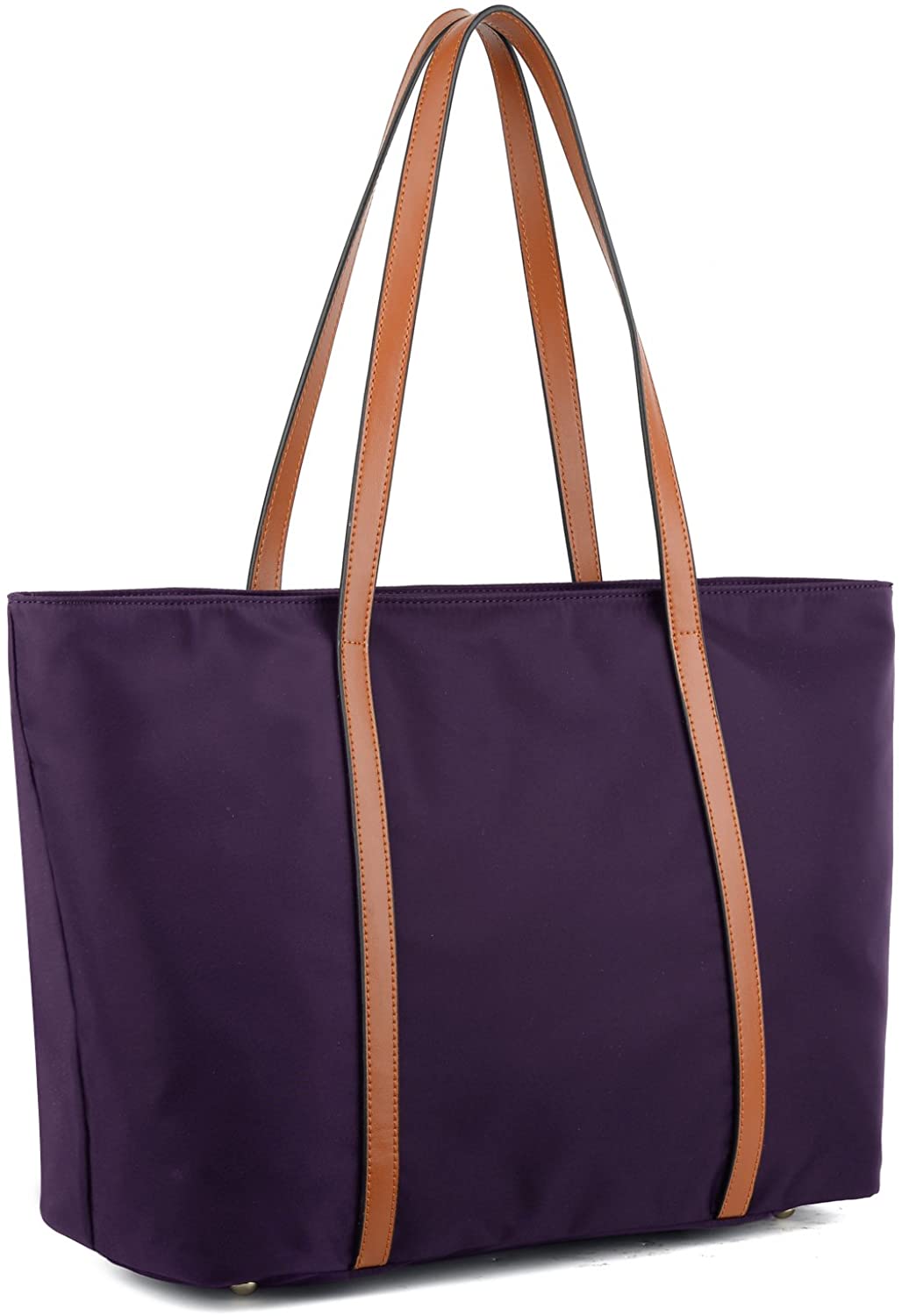 Price:$39.99    YALUXE Tote for Women Leather Nylon Shoulder Bag Women's Oxford Nylon Large Capacity Work fit 15.6 inch Purple  Shoes