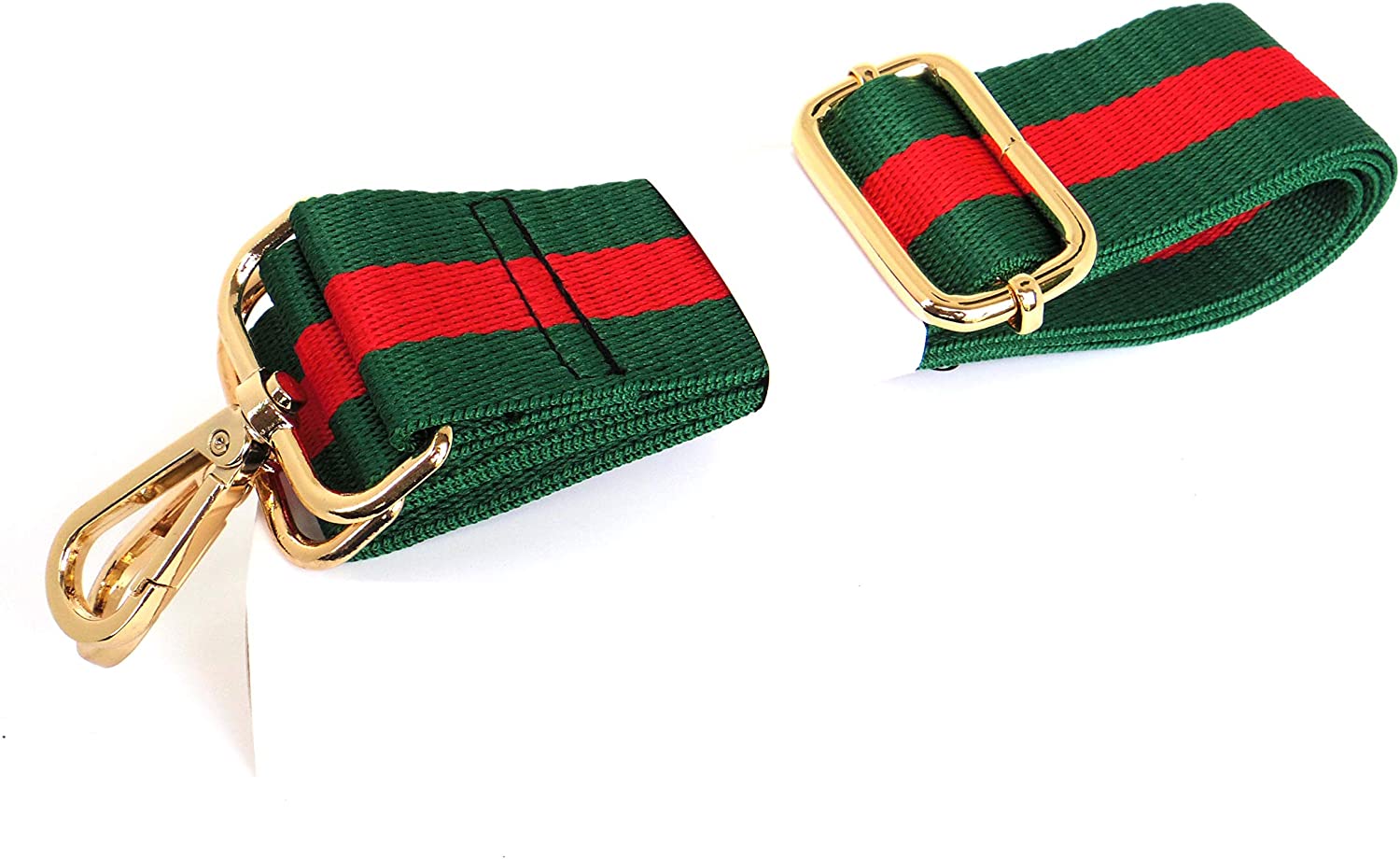Price:$3.88 market86 The Latest Model Colorful Knitted Adjustable Length Shoulder Crossbody Handbag Straps Purse Handles Replacement (Green-Red-Green-Gold)  Handbags   
