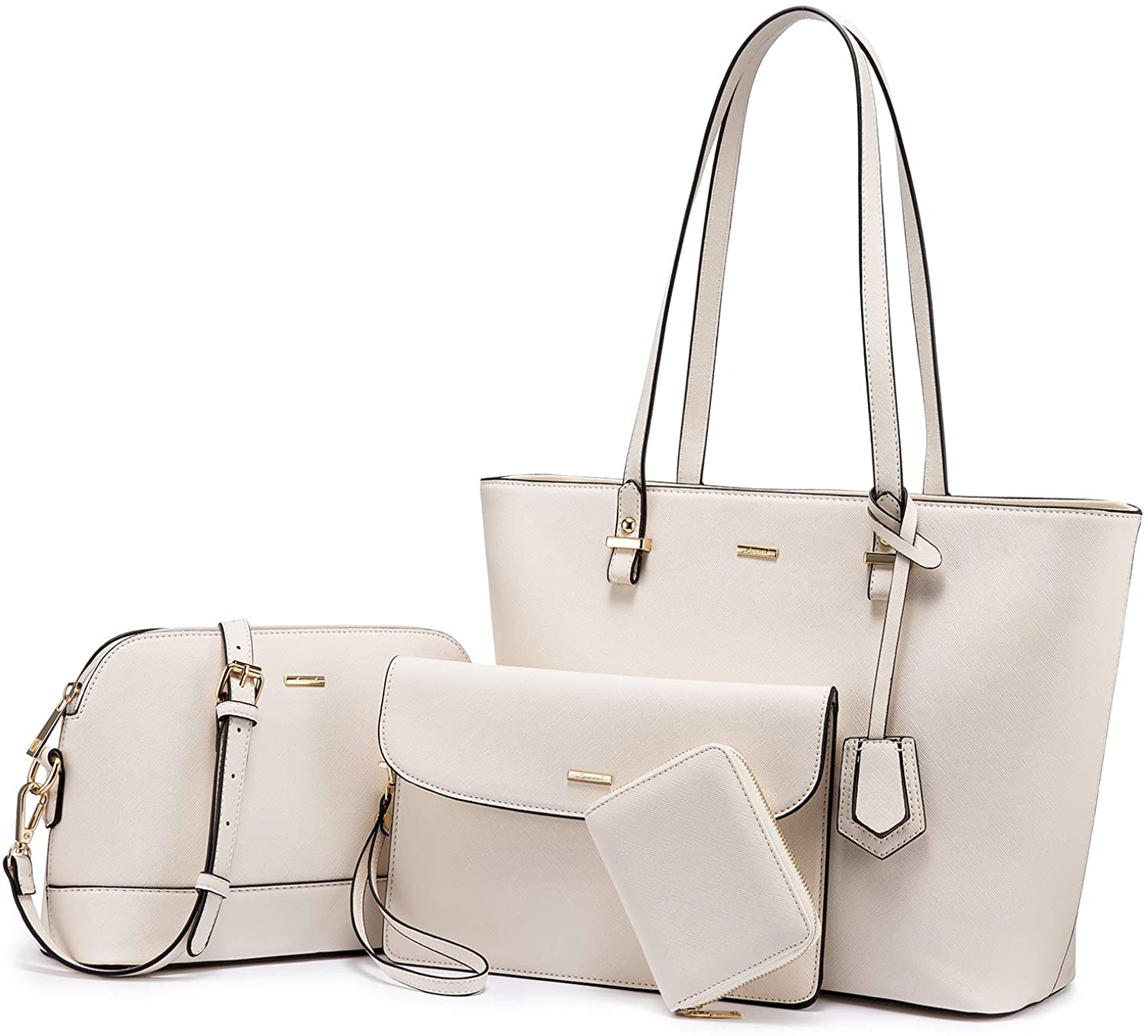 Price:$36.99    Handbags for Women Shoulder Bags Tote Satchel Hobo 3pcs Purse Set (Beige)  Shoes