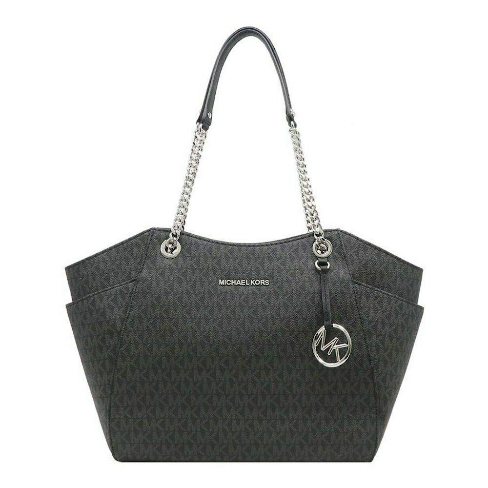 Price:$114.99    MICHAEL KORS SIGNATURE JET SET TRAVEL CHAIN SHOULDER TOTE BAG BLACK PVC  Shoes