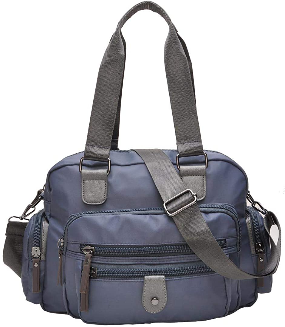 Price:$25.99    Handbag Hobo Women Handbag Roomy Multiple Pockets Street ladies' Shoulder Bag Fashion Nylon Tote Satchel Bag for Women (Gray)  Shoes