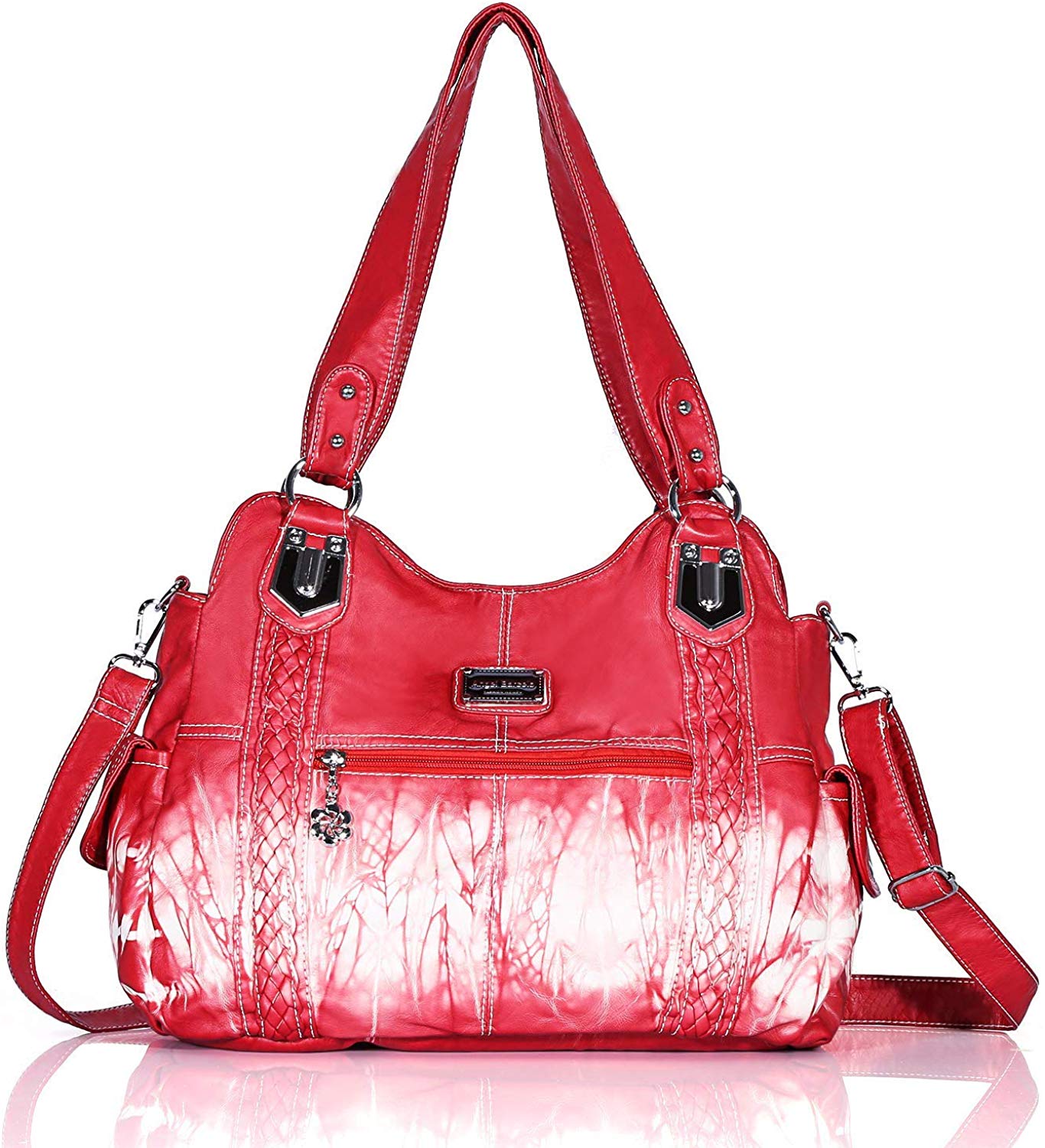 Price:$33.99    Angel Barcelo Fashion Leather Shoulder Bag for Women Hobo Handbag Large Crossbody Bags Tote Purse Red  Shoes